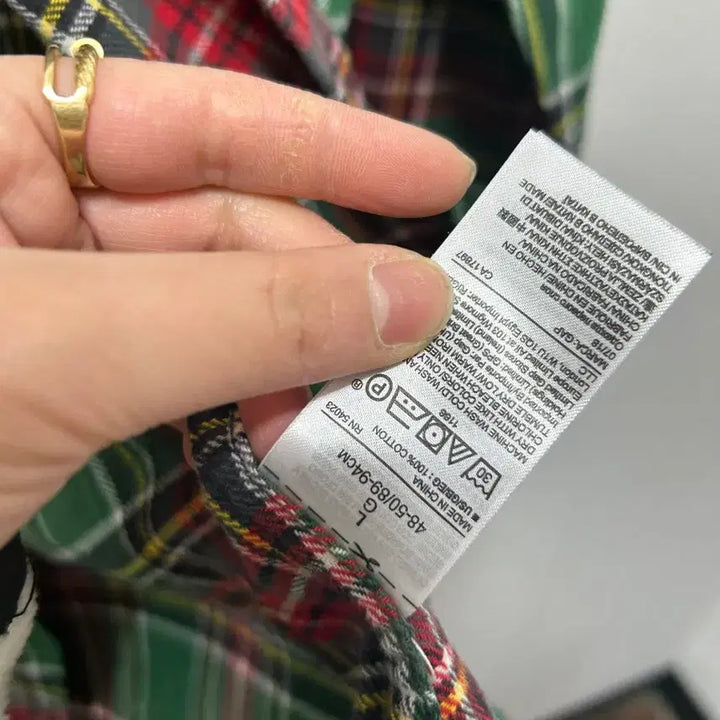 [BUNJANG] GAP Green Tartan Check Shirt L / GAP 갭 그린 타탄 체크 셔츠 남방 L