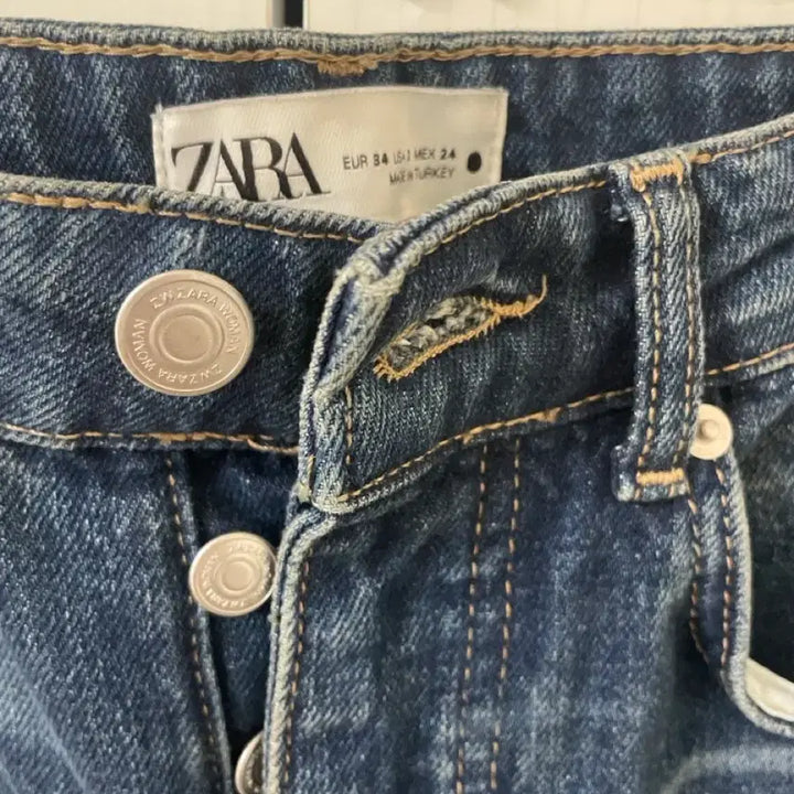 [BUNJANG] ZARA Straight Denim Jeans Wide Button Fly / 자라 34사이즈 스트레이트 데님 청바지 진 와이드 버튼 플라이