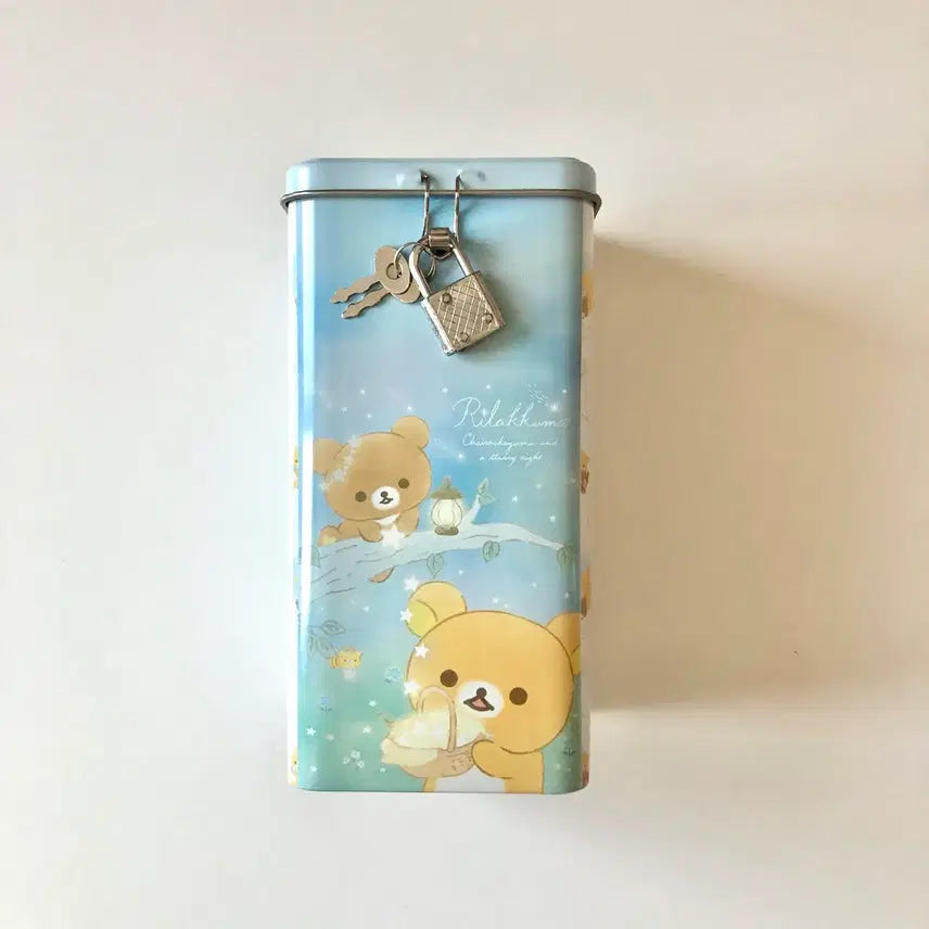 [BUNJANG] Rilakkuma Square Lock Money Box Set / 고전 리락쿠마 정사각 자물쇠 저금통 2종 세트