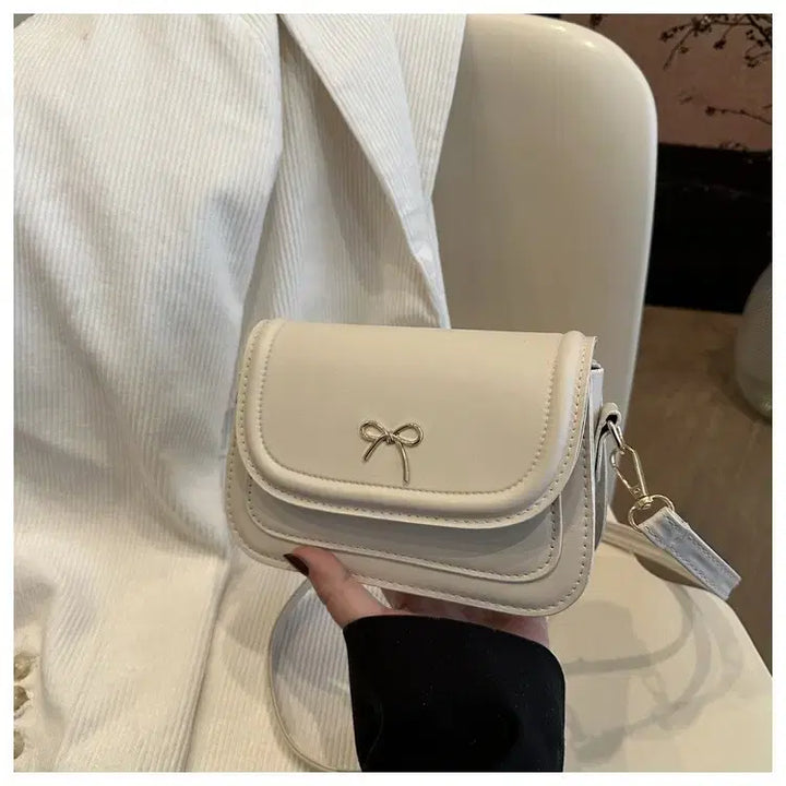 [BUNJANG] Ribbon Point Mini Crossbody Bag - Ivory / 리본 포인트 미니 크로스백 아이보리 여성가방