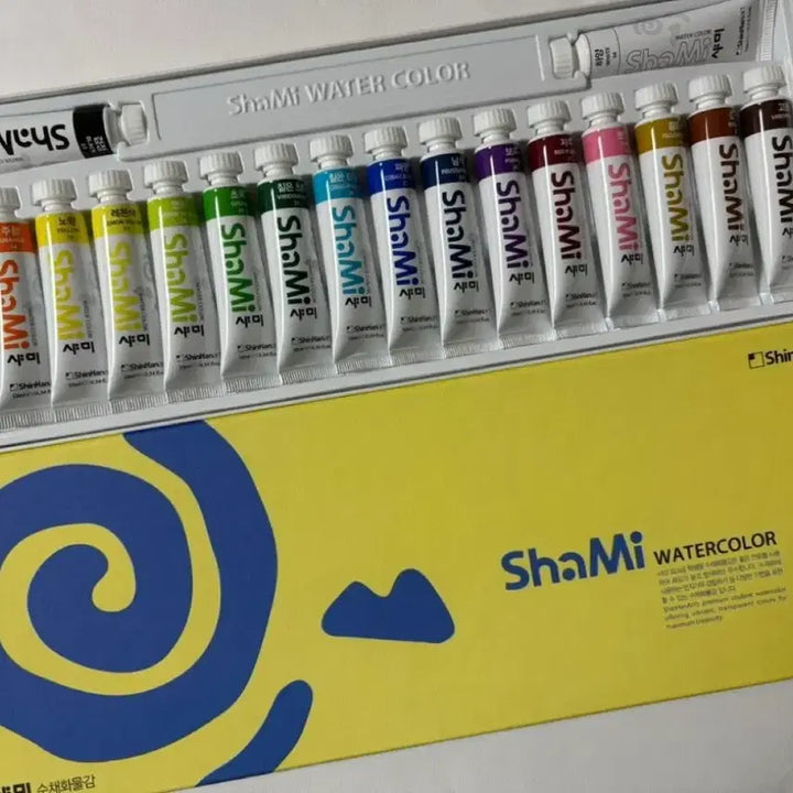 [BUNJANG] Shinhan Shamy 18 Color Watercolor Set / <신한 수채화 물감 샤미 18색 세트> 새제품 미개봉