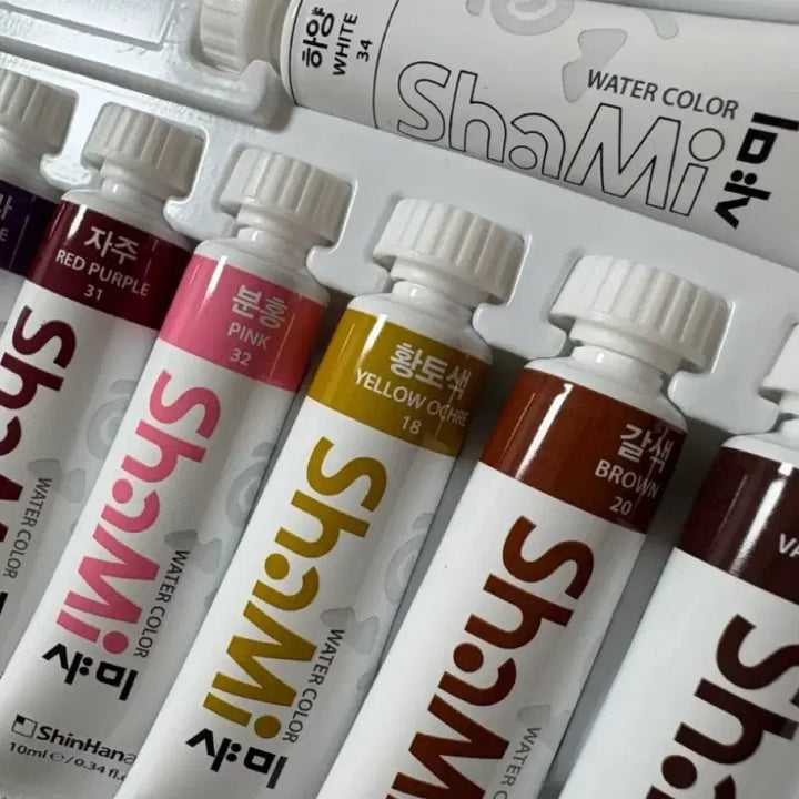 [BUNJANG] Shinhan Shamy 18 Color Watercolor Set / <신한 수채화 물감 샤미 18색 세트> 새제품 미개봉
