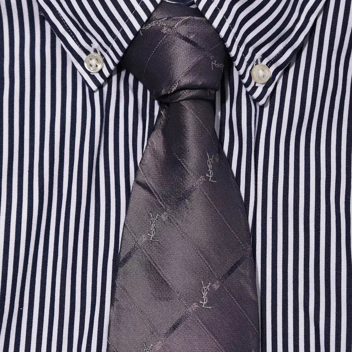 [BUNJANG] YSL Purple Silk Tie / YSL 입생로랑 퍼플 실크 넥타이