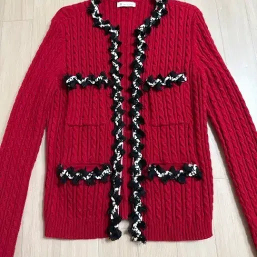 [BUNJANG] It MICHAA Tweed Cable Knit Cardigan Jacket / 잇미샤 트위드 가기건