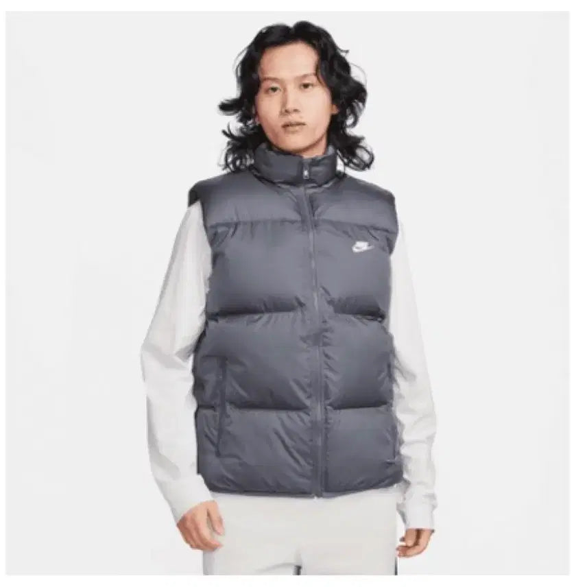 [BUNJANG] Nike PrimaLoft Water-Repellent Padded Vest / 나이키 프리마 로프트 발수 패딩 조끼 그래이 회색