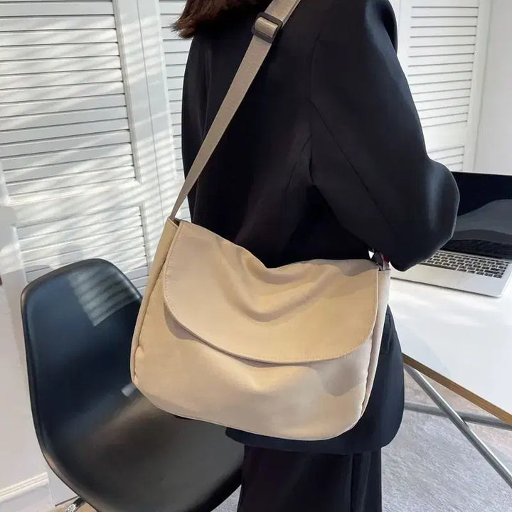 [BUNJANG] Daily Canvas Mood Shoulder Bag (Beige) / 데일리 캔버스 무드 숄더백 (베이지)
