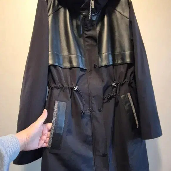 [BUNJANG] Prada Fabric Hooded Coat / (새상품)양가죽 프라다원단 후드 코트 55~66