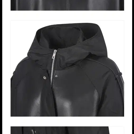[SOLD OUT] (새상품)양가죽 프라다원단 후드 코트 55~66