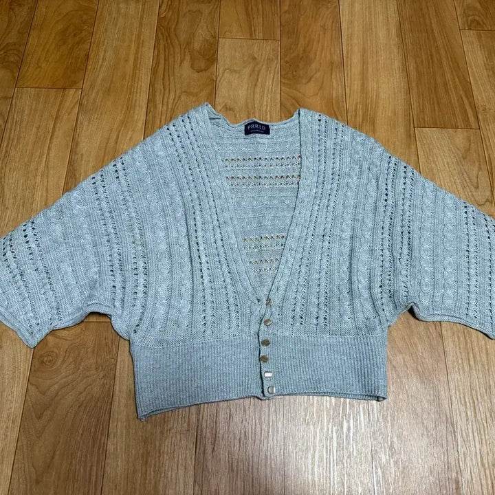 [BUNJANG] Summer Gray Punch Button Cardigan Dress / 여성 여름 반팔 펀칭 단추 가디건 회색그레이 원피스