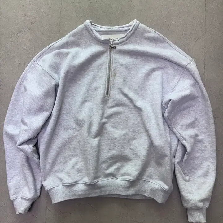 [BUNJANG] RECTO Gray Half-Zip Sweatshirt / 렉토 회색 하프집업 맨투맨 티셔츠
