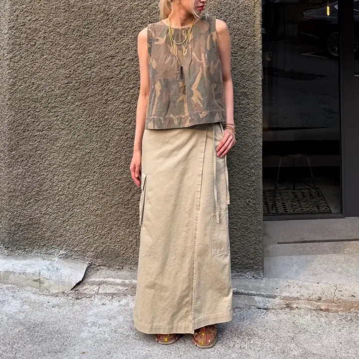 [SOLD OUT] 스탠드얼론 2-WAY MILITARY TOP, BEIGE