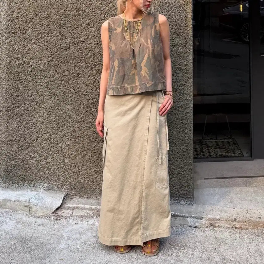 [SOLD OUT] 스탠드얼론 2-WAY MILITARY TOP, BEIGE