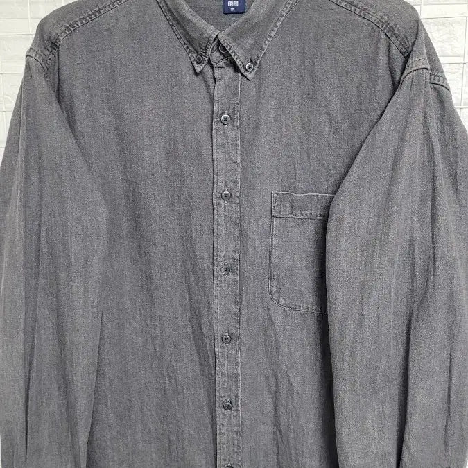 [BUNJANG] Uniqlo Oversized Black Denim Shirt / [XXXL]UNIQLO유니클로 빅사이즈 오버핏 흑청데님셔츠남방 XXXL