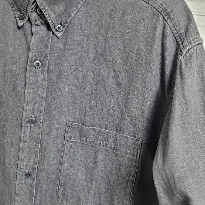 [BUNJANG] Uniqlo Oversized Black Denim Shirt / [XXXL]UNIQLO유니클로 빅사이즈 오버핏 흑청데님셔츠남방 XXXL