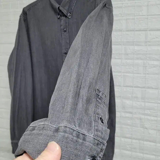 [BUNJANG] Uniqlo Oversized Black Denim Shirt / [XXXL]UNIQLO유니클로 빅사이즈 오버핏 흑청데님셔츠남방 XXXL