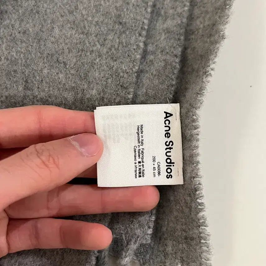 [BUNJANG] Acne Studios Canada Narrow Scarf Melange Gray / 아크네 스튜디오 핑크탭 캐나다 머플러 목도리 멜란지 그레이 내로우