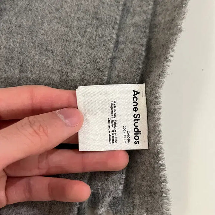 [BUNJANG] Acne Studios Canada Narrow Scarf Melange Gray / 아크네 스튜디오 핑크탭 캐나다 머플러 목도리 멜란지 그레이 내로우