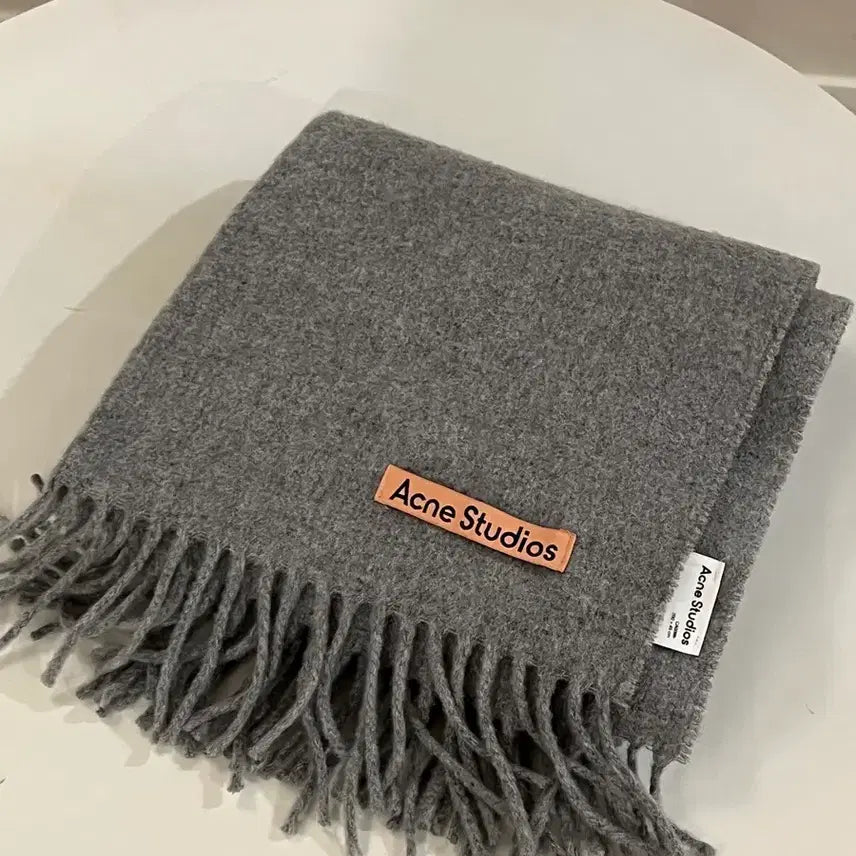 [BUNJANG] Acne Studios Canada Narrow Scarf Melange Gray / 아크네 스튜디오 핑크탭 캐나다 머플러 목도리 멜란지 그레이 내로우