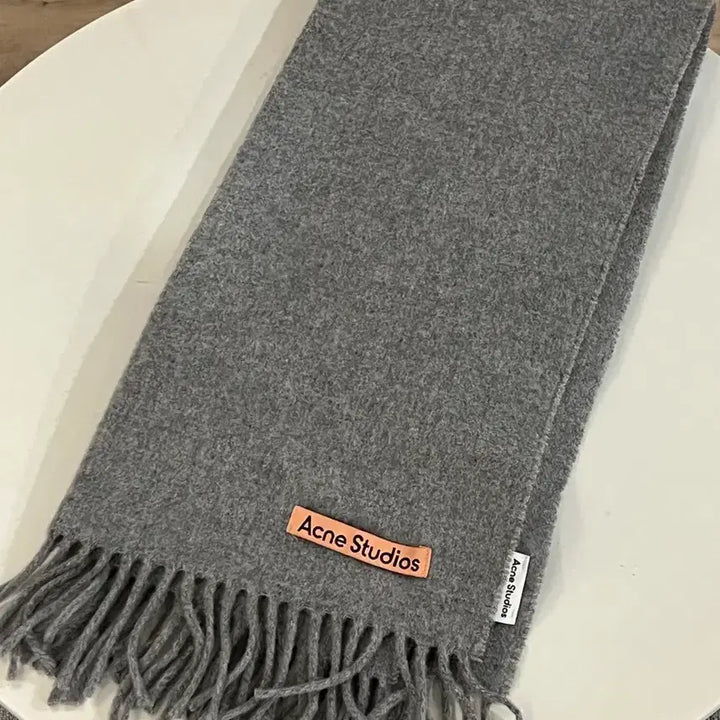 [BUNJANG] Acne Studios Canada Narrow Scarf Melange Gray / 아크네 스튜디오 핑크탭 캐나다 머플러 목도리 멜란지 그레이 내로우