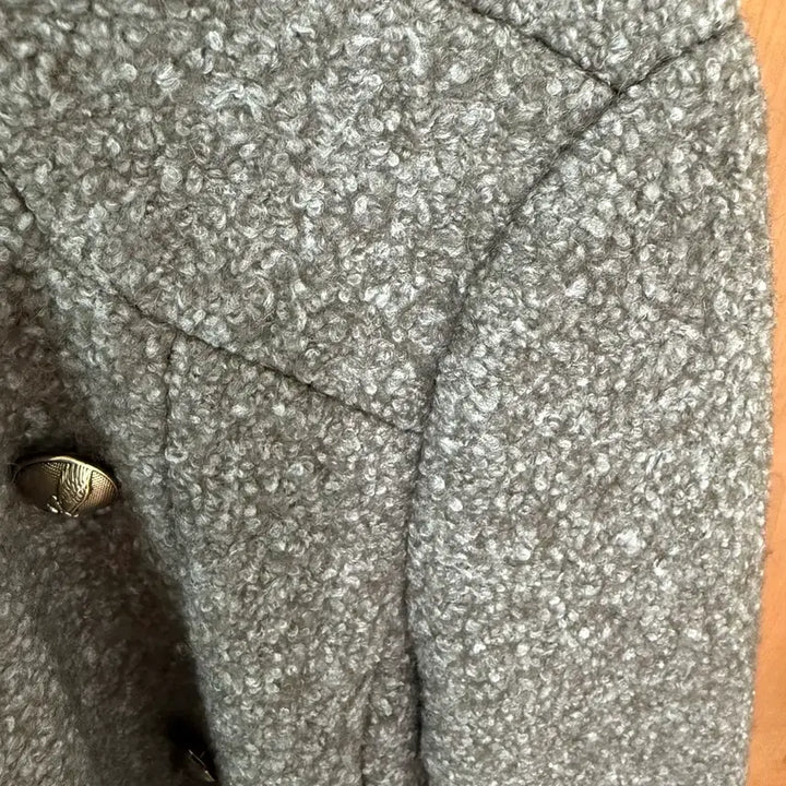[BUNJANG] Wool Blend Long Coat Jacket / 여성 뽀글이 울자켓 롱코트 44 55 66