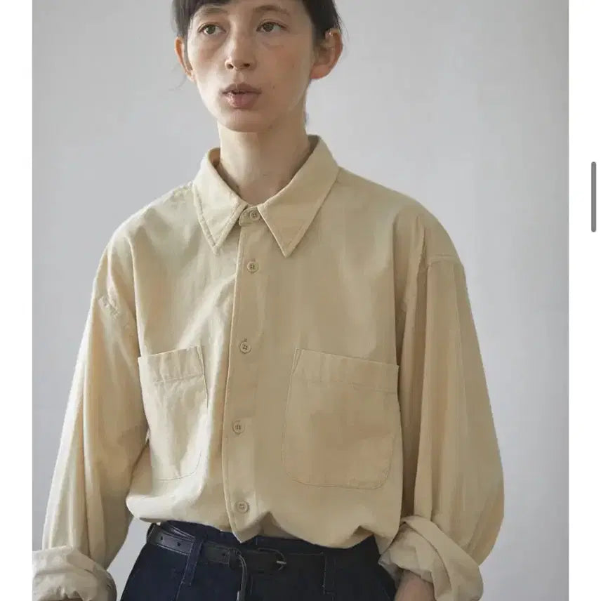 [BUNJANG] Thomas More Corduroy Shirt (Cream) / 토마스모어 코듀로이 셔츠 (크림)