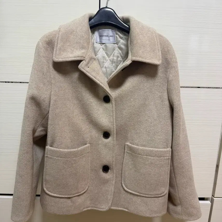 [BUNJANG] Beige Wool Short Coat / 베이지 울  숏코트