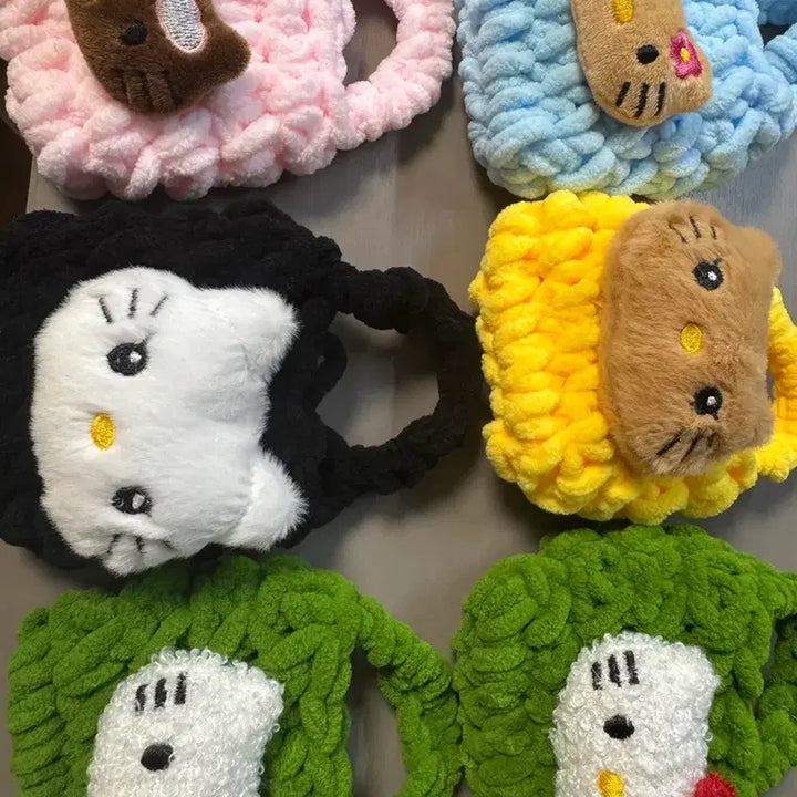 [BUNJANG] Handmade Hello Kitty Mini Bag Keyring / 손뜨개 캐릭터 미니 가방 키링