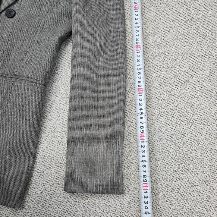 [BUNJANG] SOOS Gray Check Double Button Long Jacket (Size 55) / 0130.SOOS 회색체크 더블 버튼 롱 자켓55