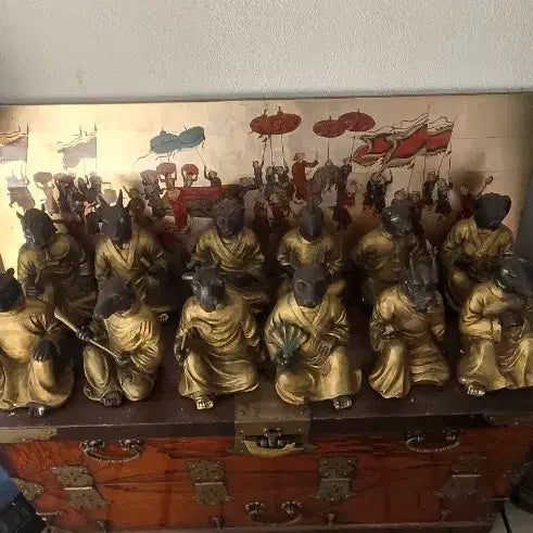 [BUNJANG] Bronze Zodiac Figures Set (12 Pieces) / 십이지 길상 의인상 브론즈 군상 세트(12점)