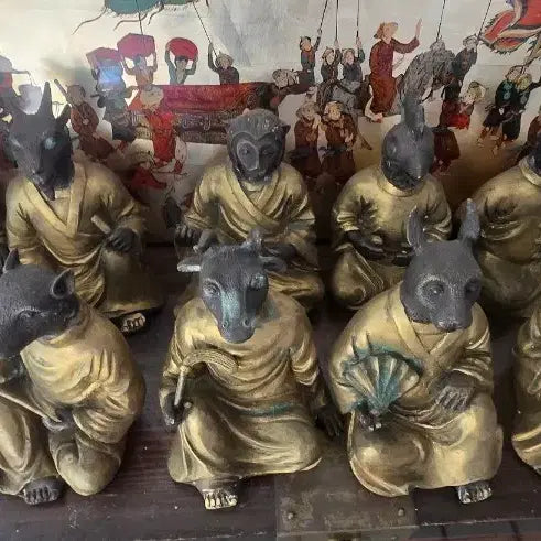 [BUNJANG] Bronze Zodiac Figures Set (12 Pieces) / 십이지 길상 의인상 브론즈 군상 세트(12점)