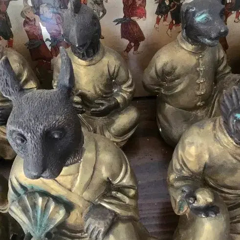 [BUNJANG] Bronze Zodiac Figures Set (12 Pieces) / 십이지 길상 의인상 브론즈 군상 세트(12점)