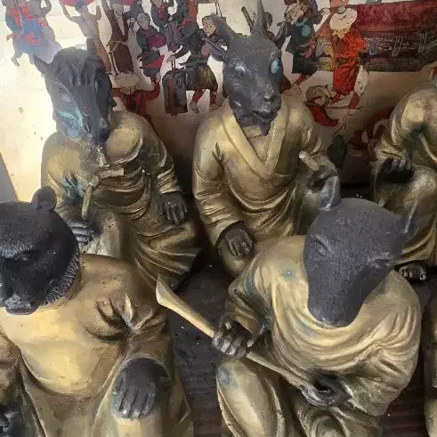 [BUNJANG] Bronze Zodiac Figures Set (12 Pieces) / 십이지 길상 의인상 브론즈 군상 세트(12점)