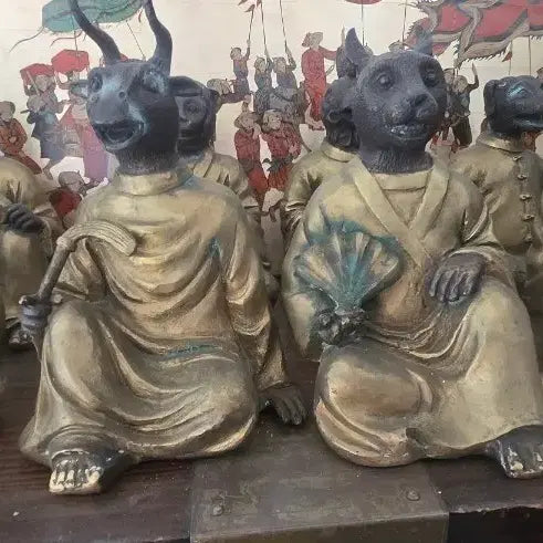 [BUNJANG] Bronze Zodiac Figures Set (12 Pieces) / 십이지 길상 의인상 브론즈 군상 세트(12점)