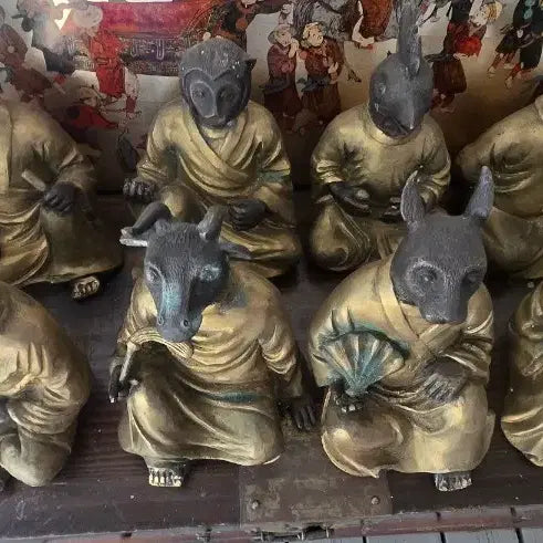 [BUNJANG] Bronze Zodiac Figures Set (12 Pieces) / 십이지 길상 의인상 브론즈 군상 세트(12점)