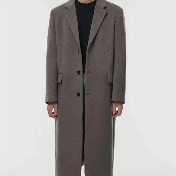 [BUNJANG] Musinsa Standard Cashmere Blend Daddy Shoulder Long Coat (Tope) / 무탠다드 캐시미어 블렌드 대디 숄더 싱글 롱 코트 토프색