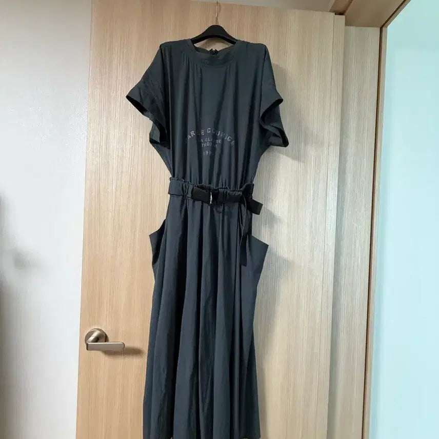 [BUNJANG] System Charcoal Long Belted Dress / 시스템 벨트원피스