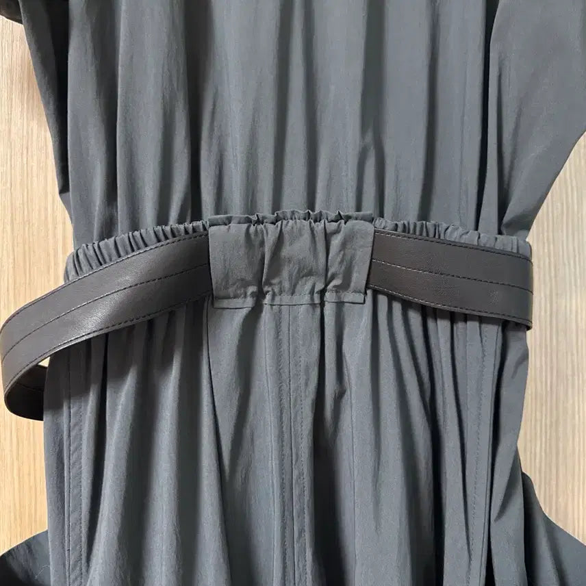 [BUNJANG] System Charcoal Long Belted Dress / 시스템 벨트원피스