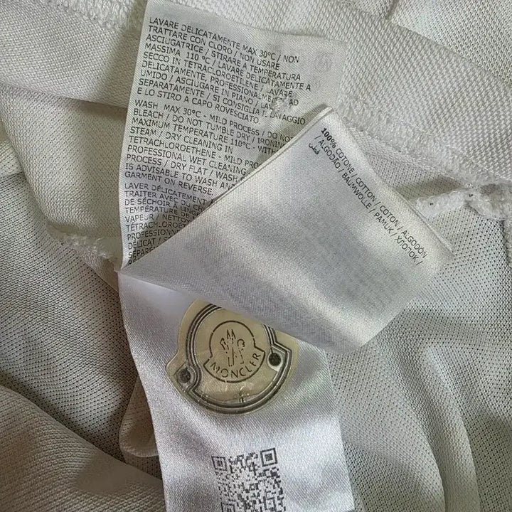 [BUNJANG] Moncler White Long Sleeve Polo Shirt / 몽클레어 흰색 긴팔 폴로 티셔츠