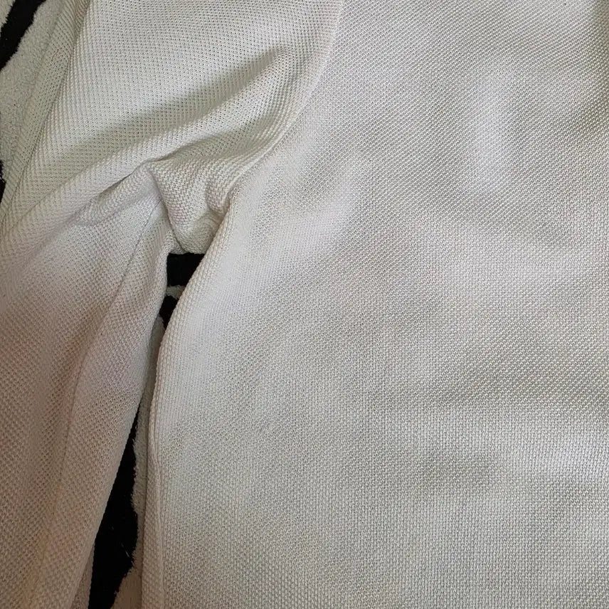 [BUNJANG] Moncler White Long Sleeve Polo Shirt / 몽클레어 흰색 긴팔 폴로 티셔츠