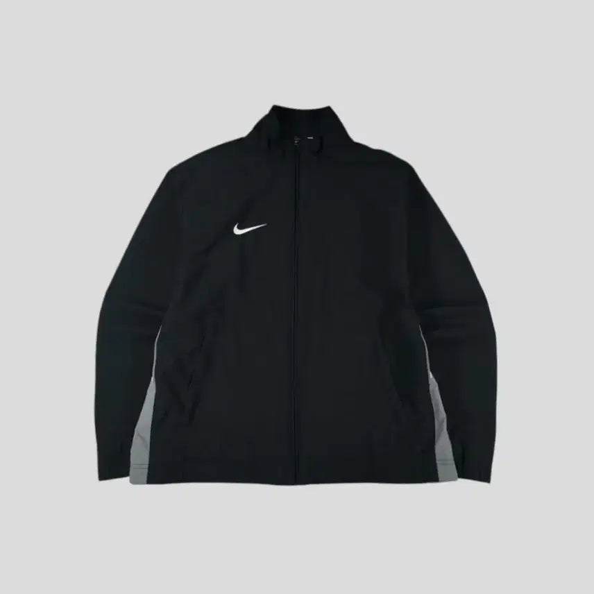 [BUNJANG] Nike 00s Black White Swoosh Logo Raglan Inner Mesh Windbreaker / 나이키 00s 블랙 화이트 스우시 로고 레글런 이너메쉬 바람막이 밴딩 라