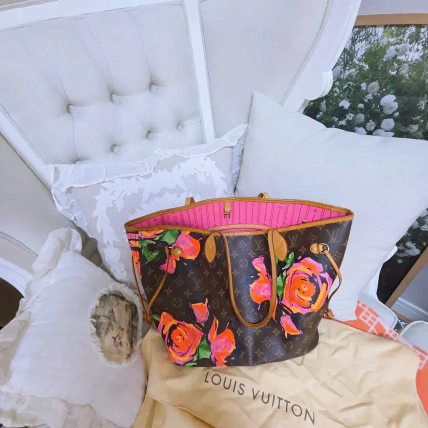 [BUNJANG] Louis Vuitton Rose Neverfull Tote Bag / 루이비통 로즈 네버풀