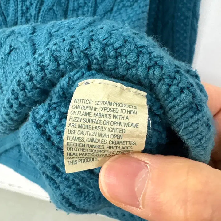 [BUNJANG] L.L.Bean Cable Knit Cardigan Teal Women's M / L.L.Bean 케이블 니트 가디건 청록색 여성 M