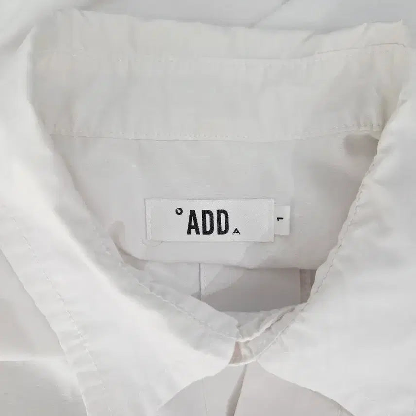 [BUNJANG] ADD Seoul Lettering Hidden Button White Shirt / ADD 애드서울 레터링 히든버튼 화이트 셔츠