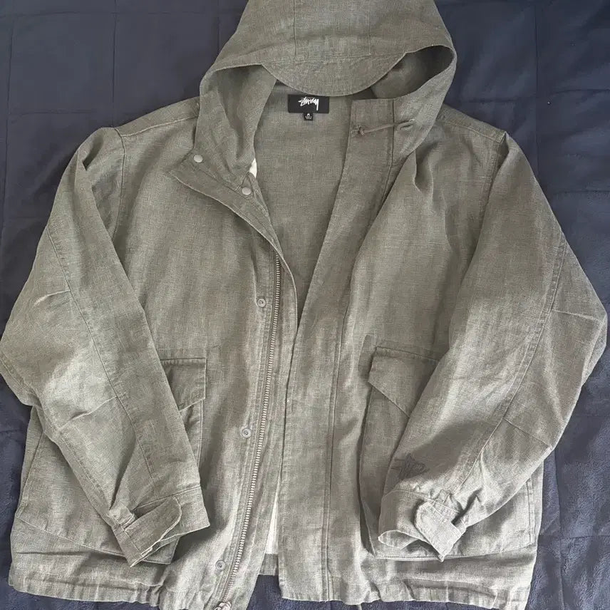 [BUNJANG] Stussy Waxed Linen Short Parka Jacket / 스투시 자켓