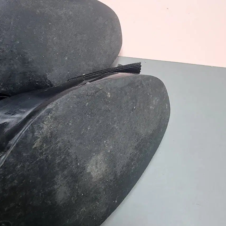 [BUNJANG] Black Logo Ribbon Wedge Heels / 블랙 240 로고 리본 웨지힐 구두