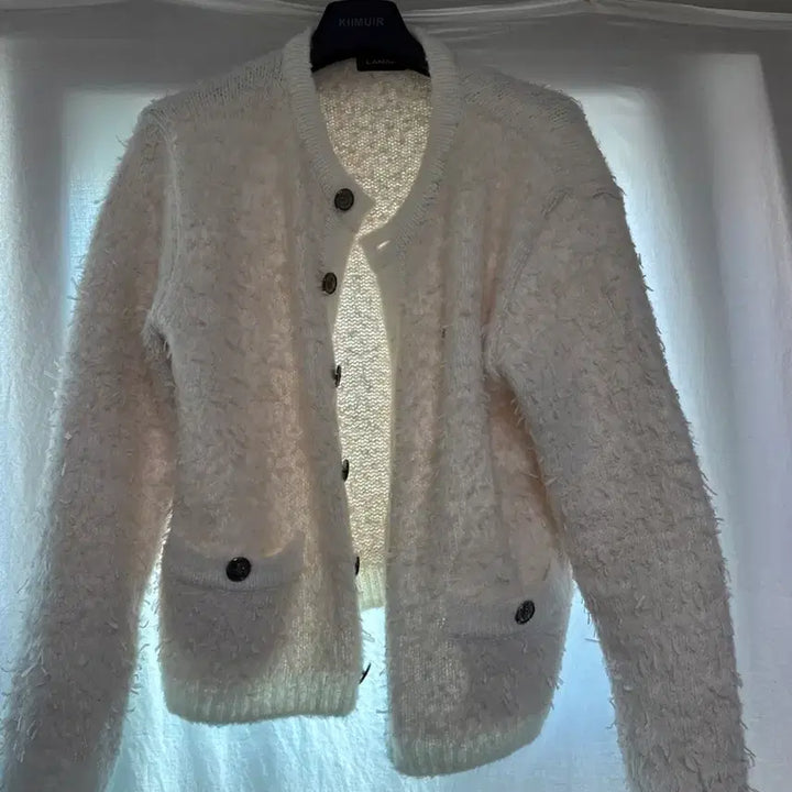 [BUNJANG] LAN Archive Alpaca Tweed Cardigan Ivory / 랜 아카이브 알파카 트위드 가디건 아이보리