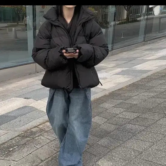 [BUNJANG] Anyone More High Neck Basic Short Padded Jacket / 애니원모어 패딩 (지금은 단종)