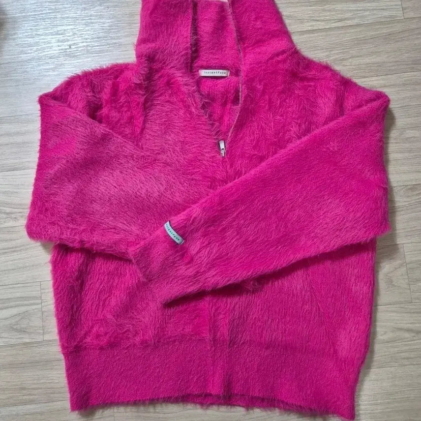 [BUNJANG] InstantFunk Pink Brushed Half Zip Knit / 인스턴트펑크 핑크 브러쉬드 하프집 니트