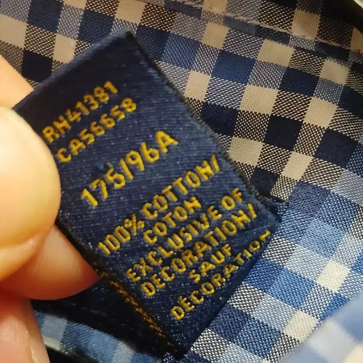[BUNJANG] Polo Ralph Lauren Blue Checkered Shirt M / 7/37 폴로 랄프로렌 블루 체크 셔츠 M