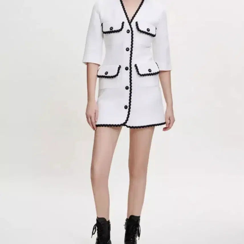 [BUNJANG] Maje Tweed Dress / 마쥬 트위드 원피스